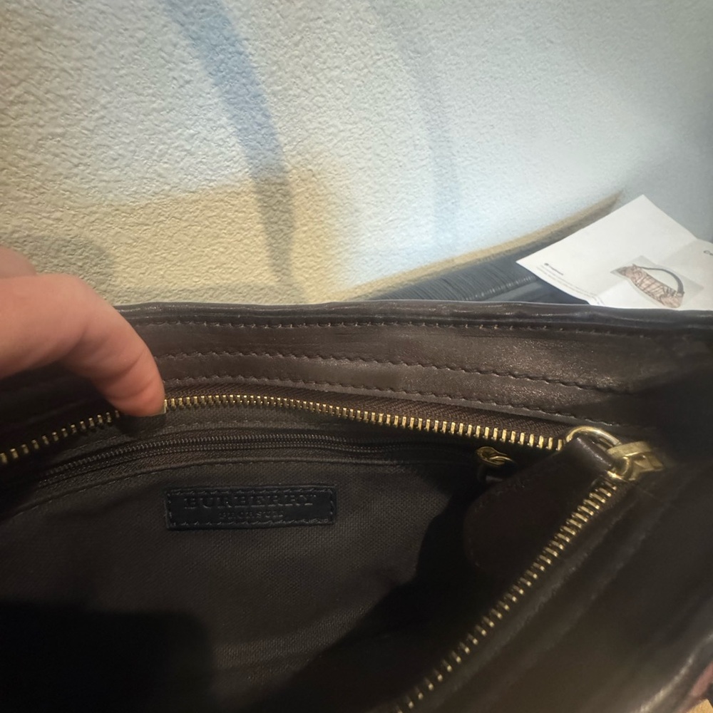 Burberry Black and Beige Plaid Shoulder Bag with COA - Picture 8 of 10
